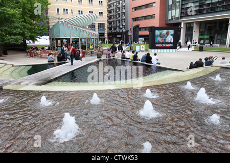 Brunswick Street et Brindley Place, le centre-ville de Birmingham, UK Banque D'Images