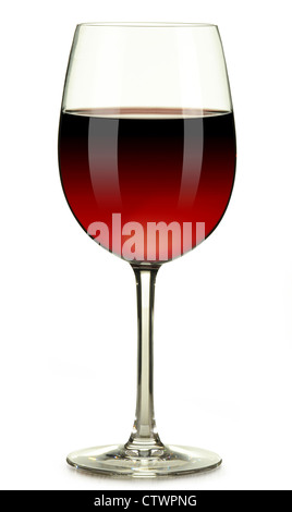 Un verre de vin rouge isolated on white Banque D'Images