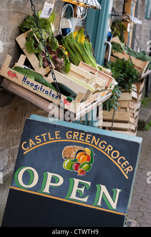 Jardiniers locaux signe. Hay on Wye, Powys, Pays de Galles. Banque D'Images