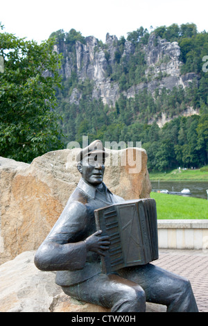 Statue, station thermale Rathen, la Suisse Saxonne, Saxe, Allemagne Banque D'Images