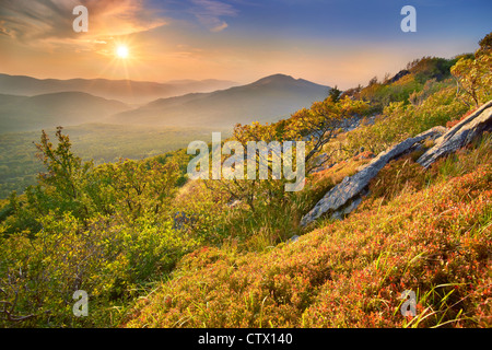 Paysage d'automne dans le Parc National de Bieszczady, Pologne Banque D'Images