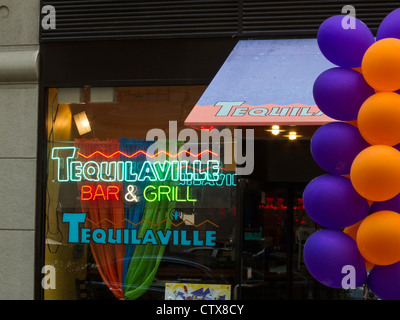 Tequilaville Bar & Grill Restaurant Mexicain, Times Square, NYC Banque D'Images