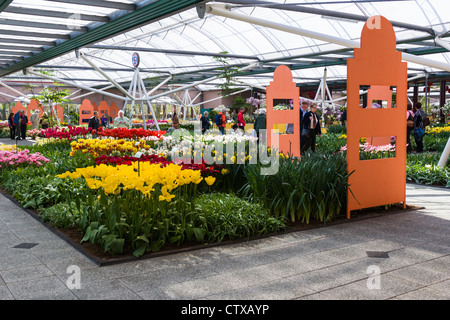 Pavillon Willem-Alexander et serre aux jardins de Keukenhof aux pays-Bas. Banque D'Images