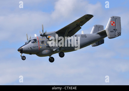 Le PZL Mielec Z-28 Bryza exploités par la marine polonaise de l'approche à l'atterrissage à RAF Fairford Banque D'Images