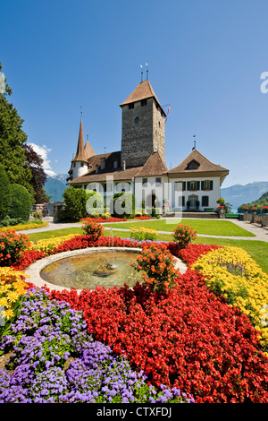 La Suisse, dans le canton de Berne, Spiez, château médiéval Banque D'Images