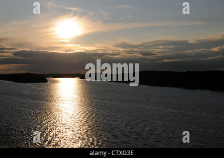 Coucher du soleil sur l'archipel de Stockholm