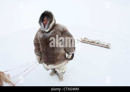 Luges sur le pôle nroth Banque D'Images