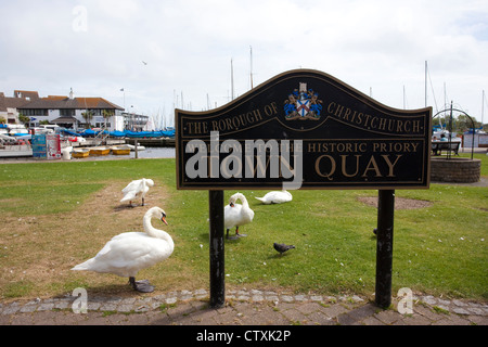 Christchurch Christchurch Dorset, quay , retraite populaire ville sur la côte sud de l'Angleterre, Royaume-Uni Banque D'Images