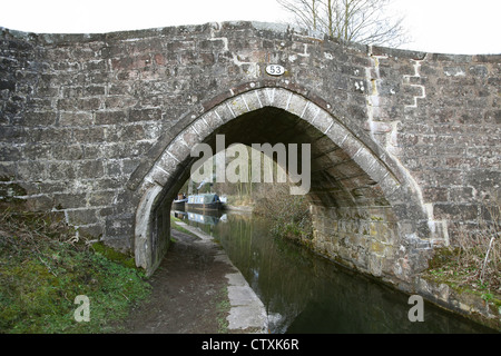 Pont Cherry Eye sur le canal Caldon Churnet Valley près de Froghall Staffordshire, Angleterre, Royaume-Uni Banque D'Images