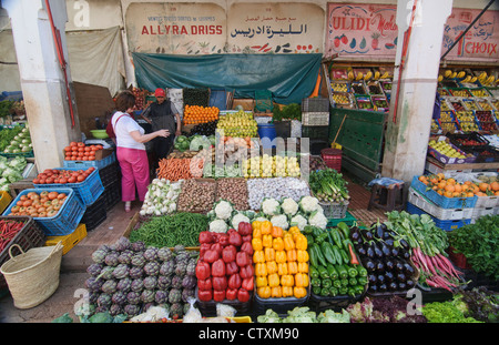 Des fruits pour vente à la Centrale des marches à Casablanca, Maroc Banque D'Images