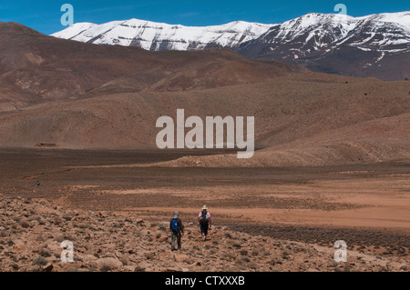 Trekking dans le sud de l'Atlas, Maroc Banque D'Images