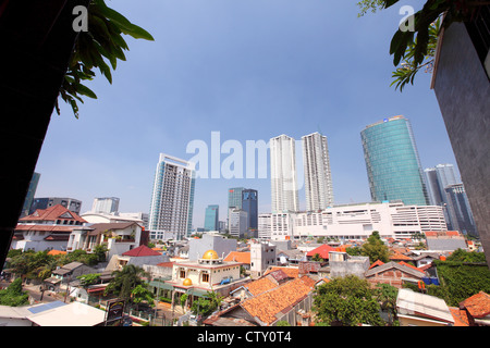 Vue sur Jakarta. Les immeubles de bureaux de haut skyrise à Jakarta, Indonésie Banque D'Images