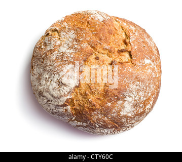 Pain croustillant sur fond blanc Banque D'Images