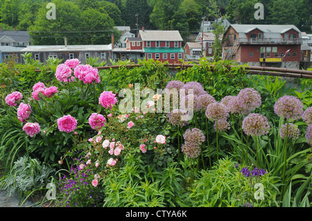 Pont de fleurs, de Shelburne Falls, Massachusetts Banque D'Images