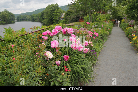 Pont de fleurs, de Shelburne Falls Banque D'Images