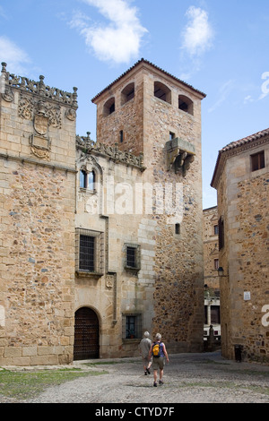 Carceres, en Espagne, le Palacio de los Golfines de Abajo Banque D'Images