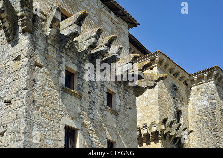 Détail du château médiéval château de Lavardens dans le Midi-Pyrénées, Pyrénées, France Banque D'Images