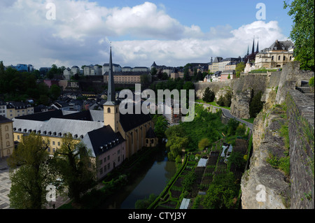 Grund dans la vallée de l'Alzette , vieille , Ville de Luxembourg, Unesco-World-Patrimoine Banque D'Images