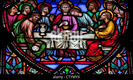Jésus et les douze apôtres sur maunday jeudi à la Dernière Cène. Banque D'Images