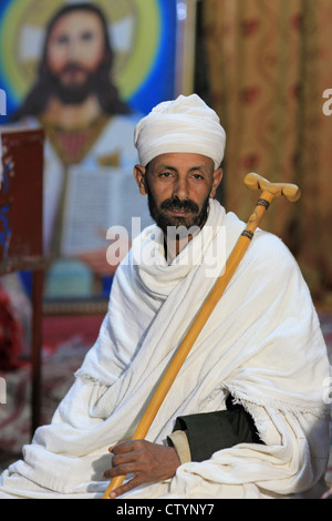 Prêtre africain, Lalibela, Éthiopie Banque D'Images