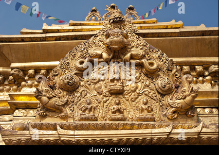 Swayambhunath Stupa - le lieu le plus sacré du bouddhisme tibétain stupa (Vajrayana). Katmandou, Népal Banque D'Images