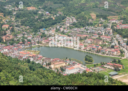 Vue de la ville de Sapa Banque D'Images