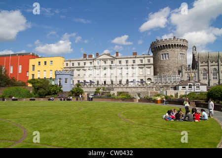 Dublin Castle et parc, la ville de Dublin Irlande Banque D'Images