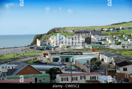 Parcs de caravanes à Clarach Bay près de Aberystwyth Wales UK Banque D'Images