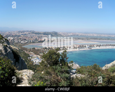 Marina Piccola et la plage de Poetto, Cagliari, Sardaigne, Italie Banque D'Images