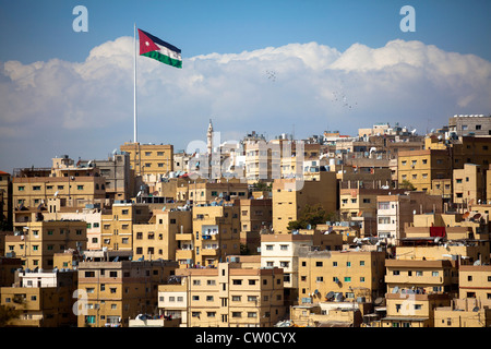 Centre-ville d'Amman Jordanie Moyen-orient vue de la Citadelle Banque D'Images