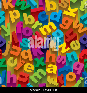 Une structure de trois dimensions lettres alphabet coloré. Banque D'Images