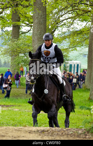 La Championne olympique allemande Ingrid Klimke sur Tabasco, 70, 2012 Concours Complet International de Marbach. Banque D'Images