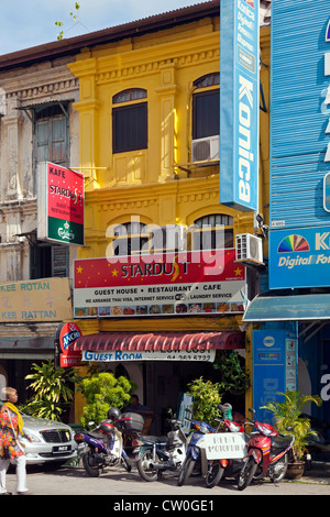 Hôtel et restaurant, George Town, Penang, Malaisie Banque D'Images