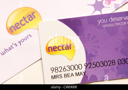 Carte de points de fidélité Nectar Banque D'Images