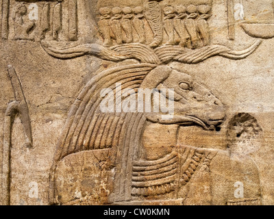 Détail de mur ouest du sanctuaire du roi Taharqa - l'Ashmolean Museum, Oxford Banque D'Images