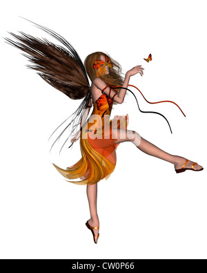 Fée papillon - Orange Banque D'Images