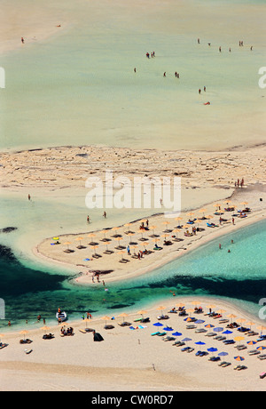 Balos (Gramvousa) plage sur la côte de l'île de Crète norhwest, dans la préfecture de Chania, Grèce. Banque D'Images