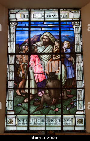 Vitrail à l'intérieur de l'église paroissiale de St Mary Weymouth Banque D'Images