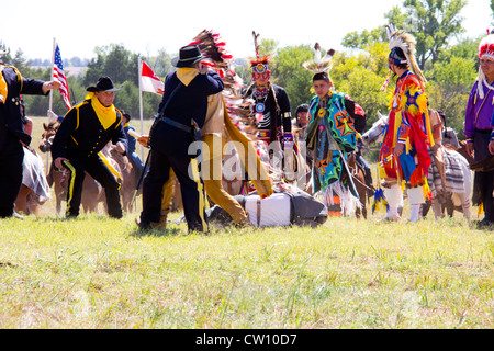 1867 Traité de Medicine Lodge, reconstitution du Parc Mémorial de la paix, près de Medicine Lodge, KS, États-Unis d'Amérique Banque D'Images