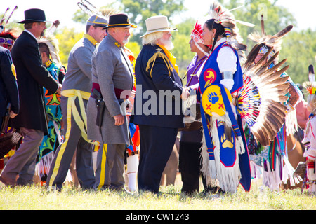 1867 Traité de Medicine Lodge, reconstitution traité Pageant, Parc Mémorial de la paix, de la médecine Lodge, KS, États-Unis d'Amérique Banque D'Images