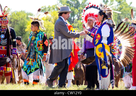 1867 Traité de Medicine Lodge, reconstitution traité Pageant, Parc Mémorial de la paix, de la médecine Lodge, KS, États-Unis d'Amérique Banque D'Images