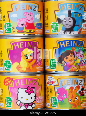 1 de votre 5 une journée sur l'étiquette des pots de formes de pâtes de Heinz pour les enfants Banque D'Images