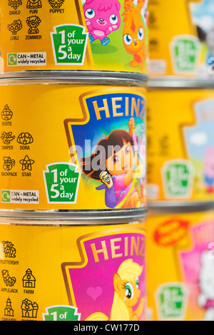 1 de votre 5 une journée sur l'étiquette des pots de formes de pâtes de Heinz pour les enfants Banque D'Images