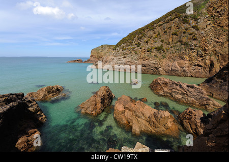 Plémont Bay, île de Jersey, Channel Islands Banque D'Images