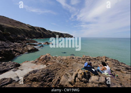 Plémont Bay, île de Jersey, Channel Islands Banque D'Images