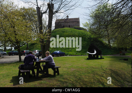 Sépulture néolithique La Hougue Bie ca. 3000 vb.C,., à l'île de Jersey, Channel Islands Banque D'Images