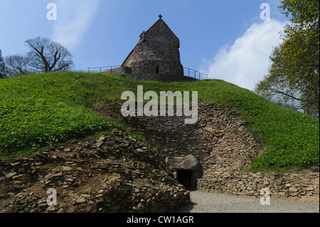 Sépulture néolithique La Hougue Bie ca. 3000 vb.C,., à l'île de Jersey, Channel Islands Banque D'Images