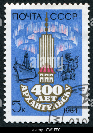 Urss - circa 1984 : timbres-poste imprimés dans l'URSS, consacrée à l'anniversaire d'Arkhangelsk 400, vers 1984 Banque D'Images