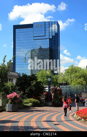 Centenary Square et Hyatt Hotel, Birmingham, Angleterre Banque D'Images