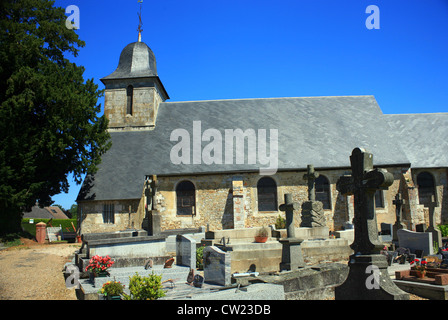 Eglise (église), Pin, Calvados, Basse Normandie, France Banque D'Images